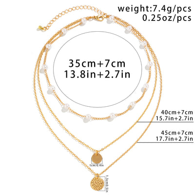 Copper Layered Solid Color Tassel Copper Chain Layered Necklaces