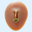 Elegant Heart Shape Zircon Inlay Gold Plated Belly Button Ring and Clip