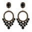 Retro Geometric Rhinestone Inlay Statement Drop Earrings for Women