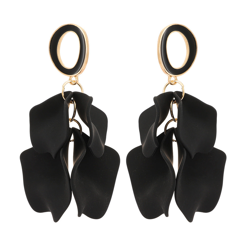 Elegant Petal Zinc Alloy Acrylic Dangle Earrings