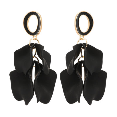 Elegant Petal Zinc Alloy Acrylic Dangle Earrings