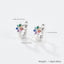 1 Pair Sterling Silver Star Paw Print Flower Zircon Hoop Earrings for Kids