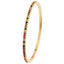 18k Gold Plated Multicolor Star Zircon Bangle and Rainbow Oval Buckle Bracelet for Women