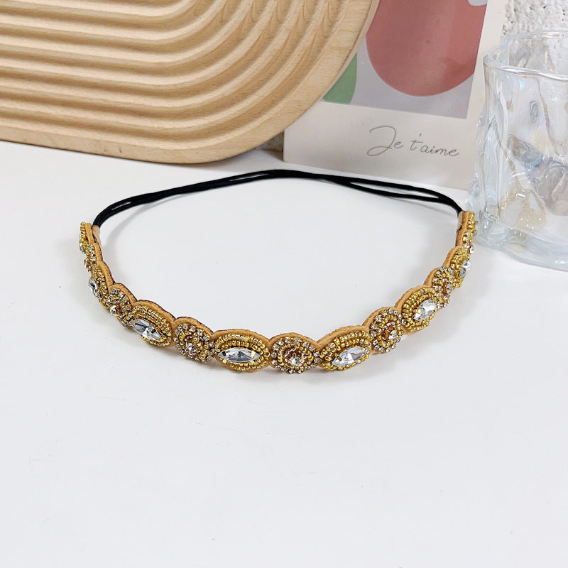 Retro Rhinestone Beaded Crystal Hair Headband