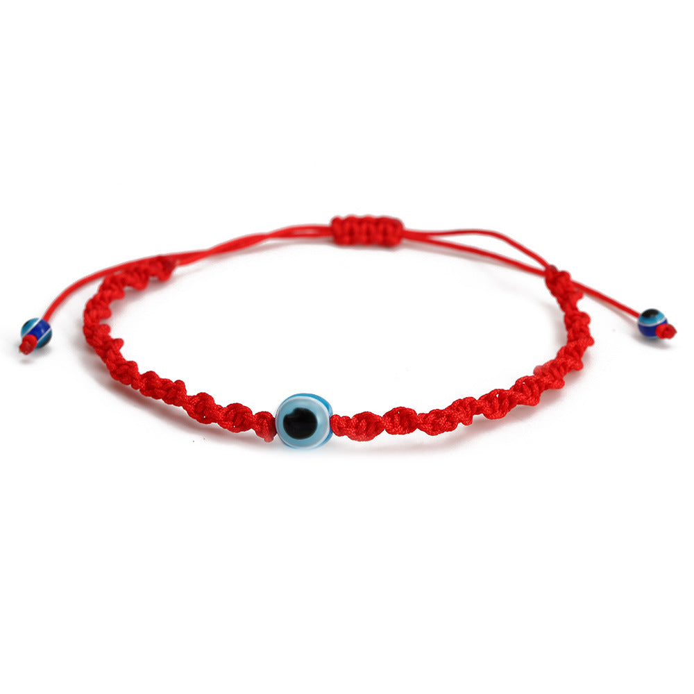 Simple Eye Copper Red String Couple Bracelets