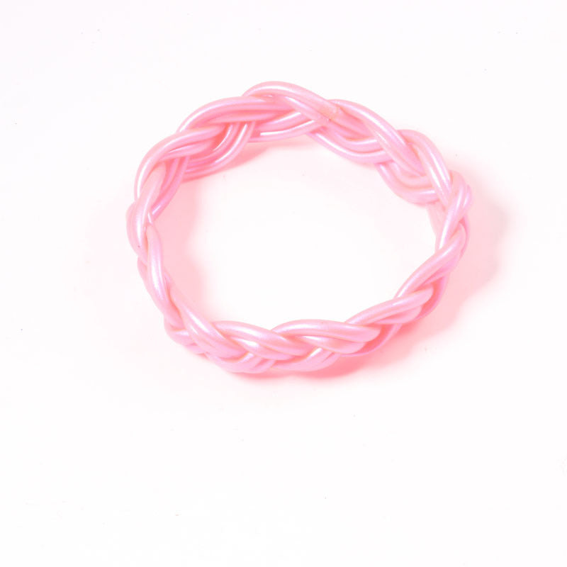 Women's Streetwear Solid Color Silicone Braided Wristband Bracelet