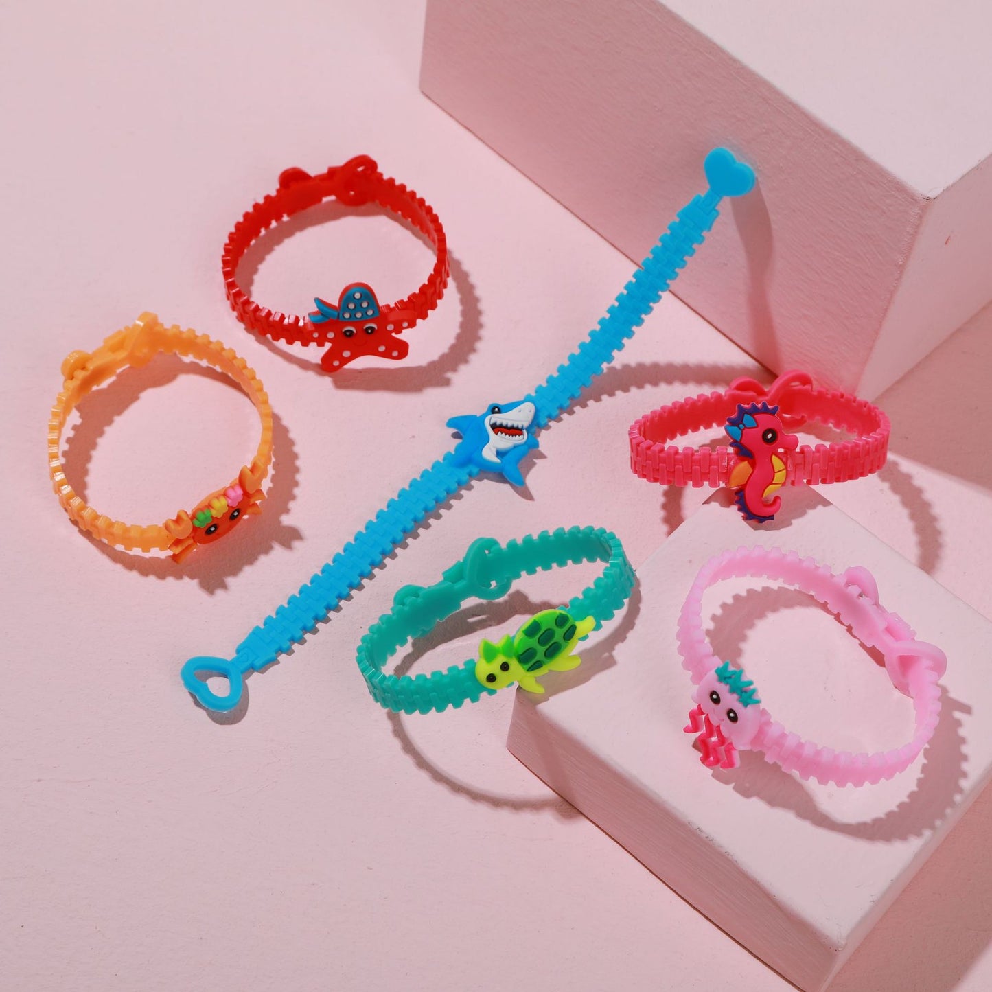 Children's Sea Creature PVC Bracelet - Tortoise, Hippocampus, Crab Design for Party and Holiday Gifts