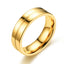 Geometric Stainless Steel Rhinestone Gold Plated Hip Hop Ring for Men