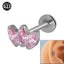 G23 Titanium Opal Lip and Ear Stud Set with Zircon Inlay