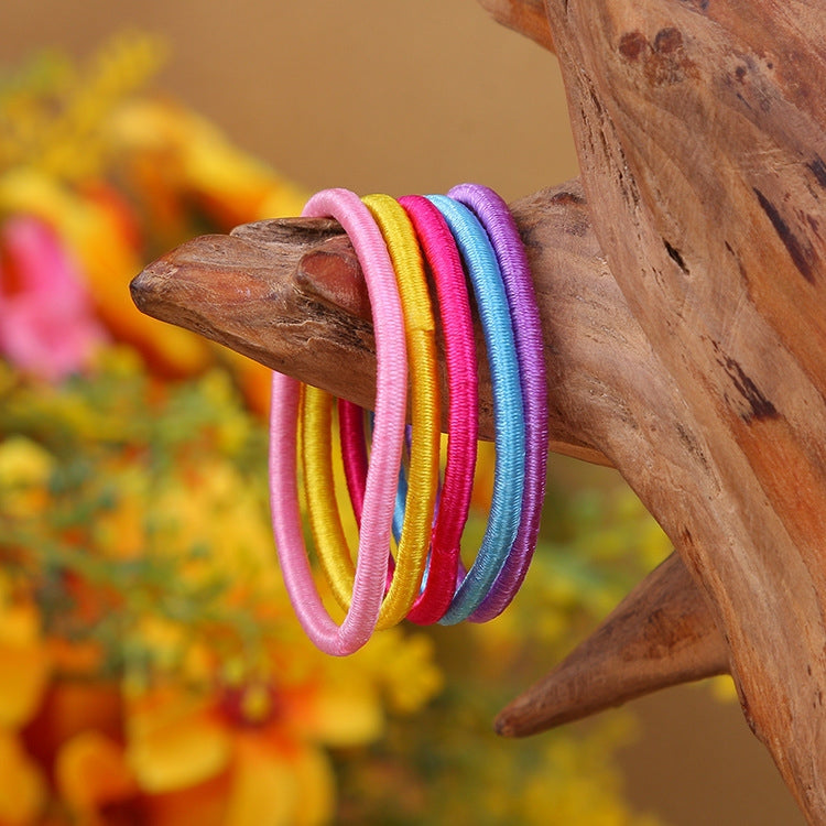Candy Color Elastic Hair Bands - 100 PCs Children's Hair Accessories Set