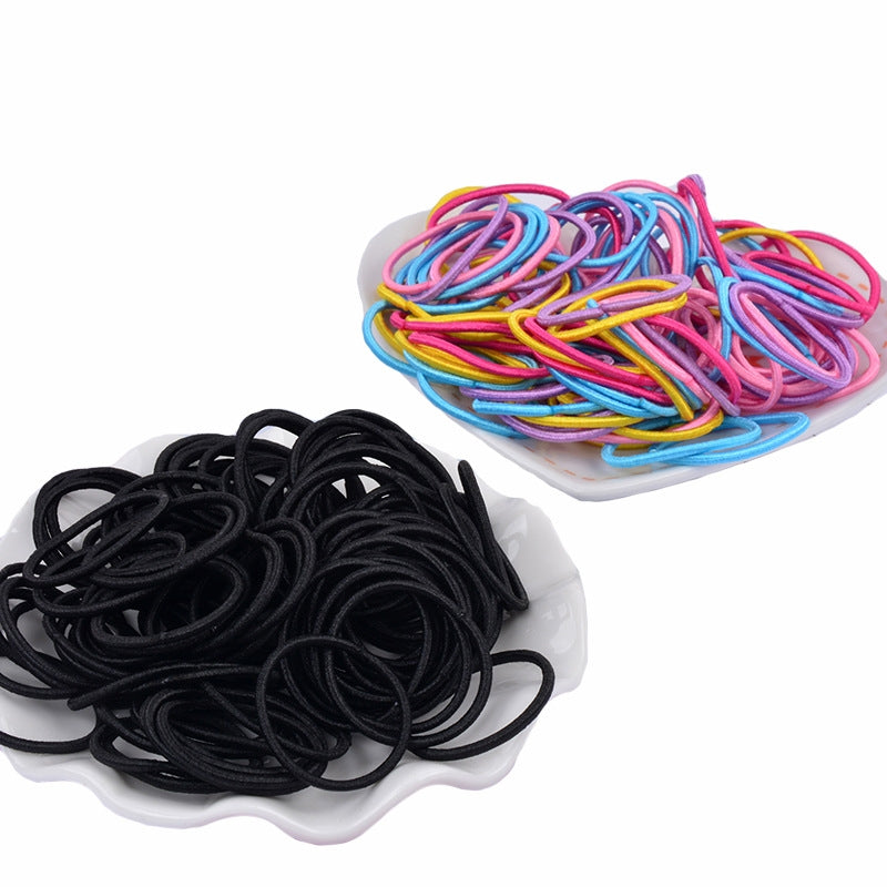 Candy Color Elastic Hair Bands - 100 PCs Children's Hair Accessories Set