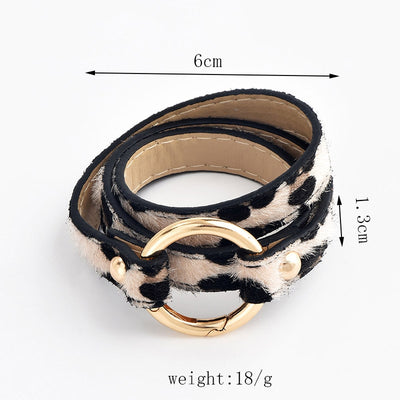 Original Design Leopard Print PU Leather Multi-Layer Women's Bracelet