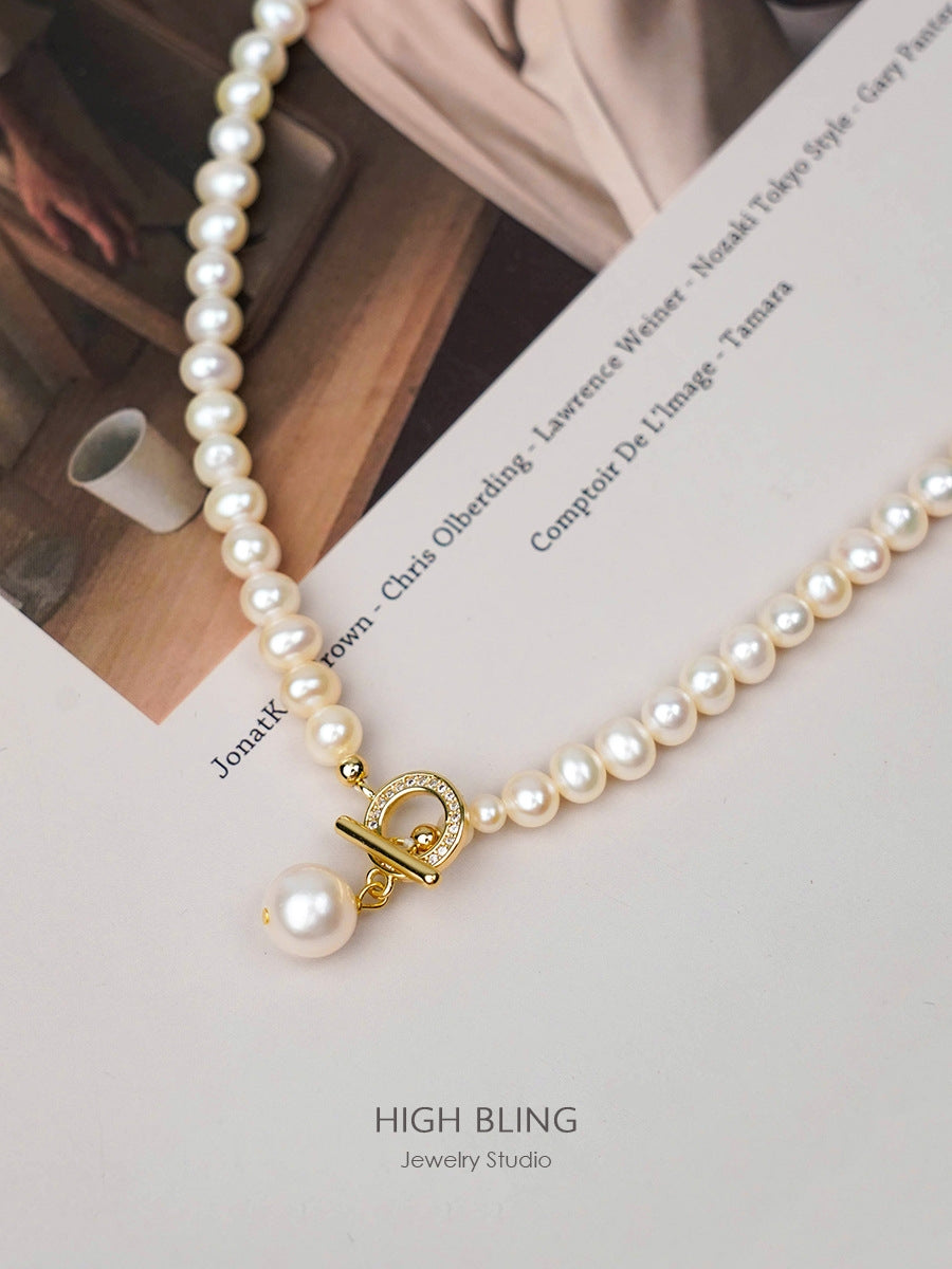 Original Design Freshwater Pearl Pendant Necklace with OT Clasp