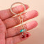 Pastoral Cherry Zinc Alloy Keychain with Faux Diamond Fruit Charm