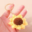 Pastoral Sunflower Knit Zinc Alloy Keychain Accessory