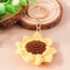 Pastoral Sunflower Knit Zinc Alloy Keychain Accessory