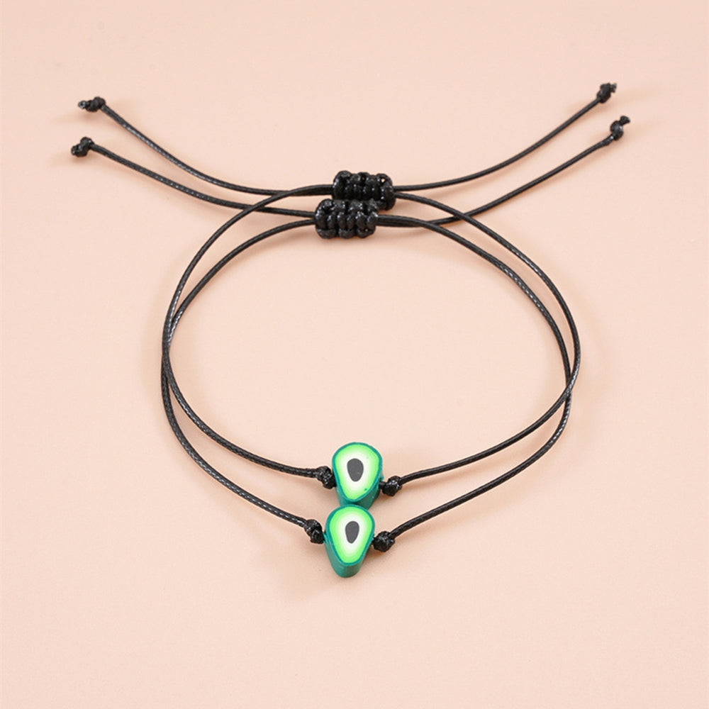 Pastoral Avocado Wax Rope Clay Adjustable Friendship Bracelet Set