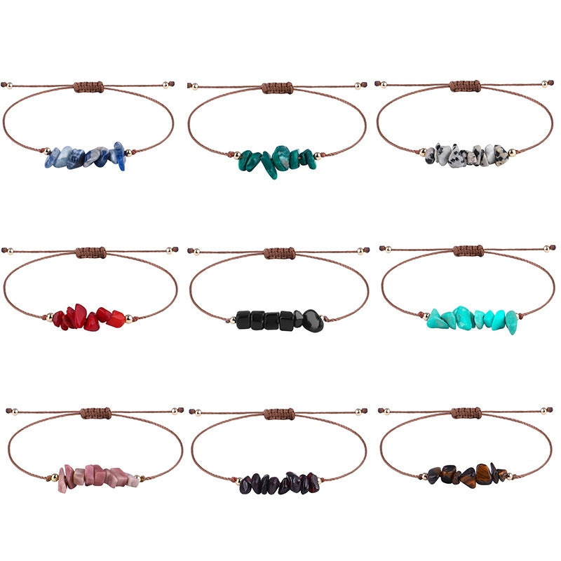 Pastoral Geometric Natural Crystal Stone Adjustable Women's Bracelet