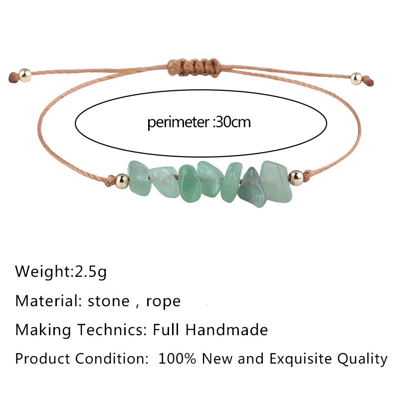 Pastoral Geometric Natural Crystal Stone Adjustable Women's Bracelet