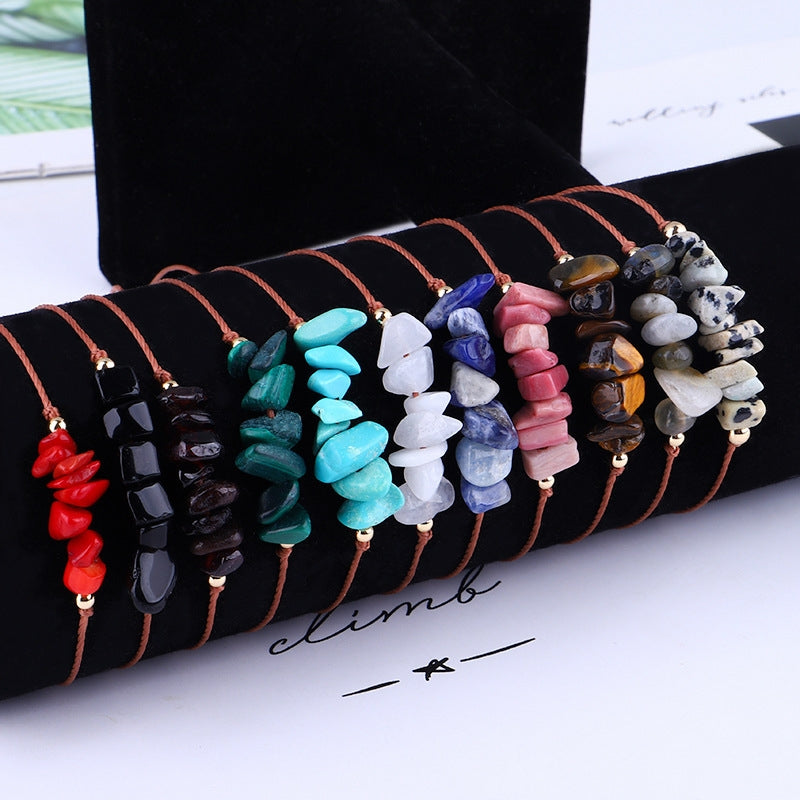 Pastoral Geometric Natural Crystal Stone Adjustable Women's Bracelet