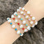 18k Gold Plated Baroque Pearl and Colorful Beaded Women's Bracelet