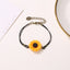 Sunflower and Daisy Leather Rope Bracelet for Women and Friends