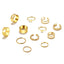 Butterfly Love Hollow Joint Ring Set - 12 Piece Adjustable Alloy Rings