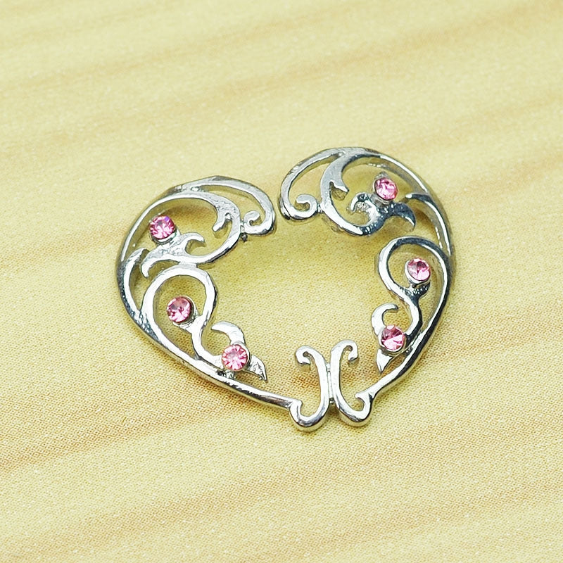 Pierced Perforation Heart-shaped Diamond Alloy Nipple Ring Jewelry