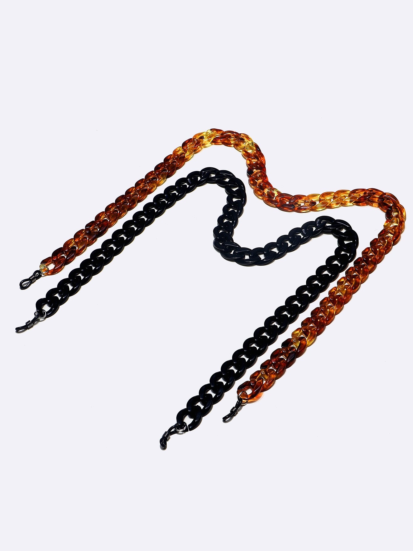 Acrylic Black Amber Eyeglasses Chain Set with Independent Packaging