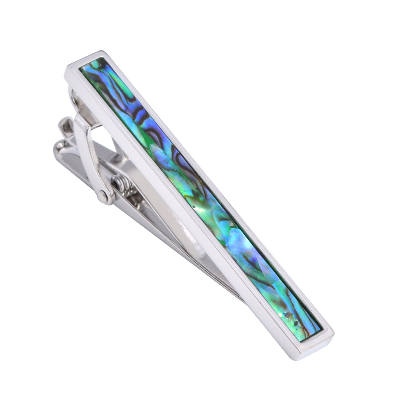 Premium Natural Pearl Abalone Shell Tie Clip for Wedding and Business Suit