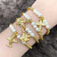 Preppy Modern Airplane Zircon Baroque Pearl Beaded Elastic Bracelet