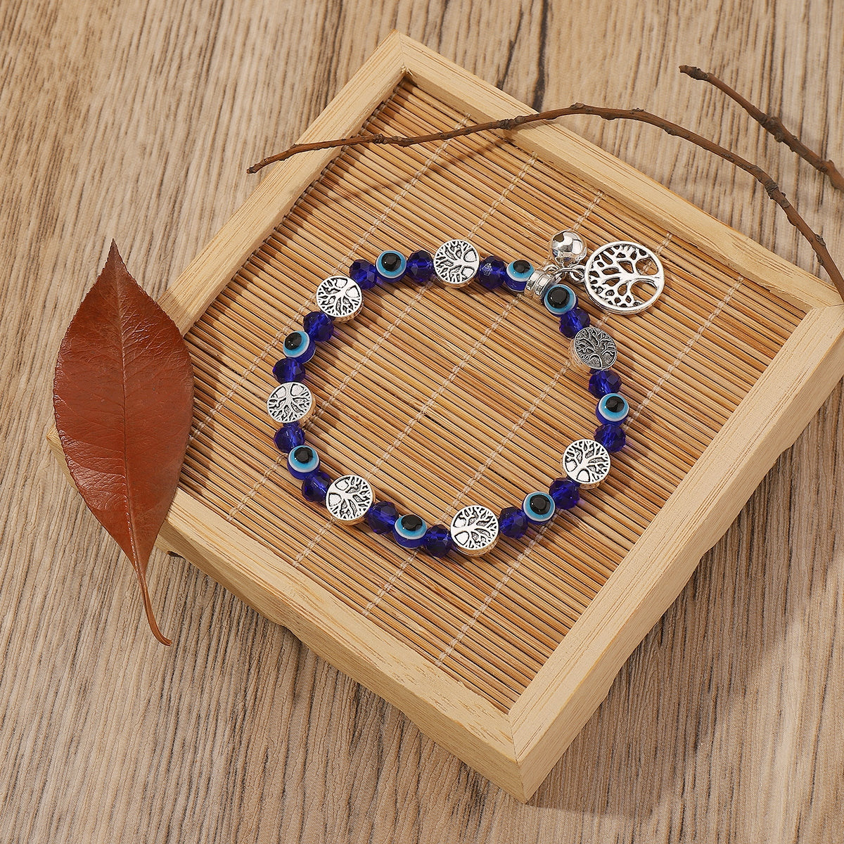 Preppy Bohemian Natural Stone Beaded Heart Pendant Women's Bracelet