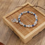 Preppy Bohemian Natural Stone Beaded Heart Pendant Women's Bracelet