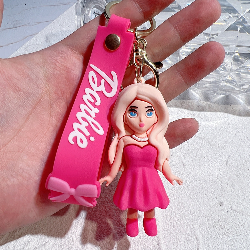 Princess Cartoon Style Bowknot Coin Purse Keychain Pendant