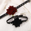 Punk Style Rose PU Leather Studded Choker Necklace for Women