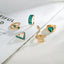 Punk Heart Snake Alloy Gemstone & Green Butterfly Crystal Ring Set for Women