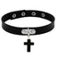 Punk Gothic Cross PU Leather Choker Necklace