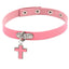 Punk Gothic Cross PU Leather Choker Necklace