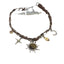 Punk Sun Moon Star Leather Choker Necklace for Women