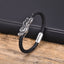 Punk Dragon Black Stainless Steel and Microfiber Leather Men's Bracelet