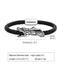 Punk Dragon Black Stainless Steel and Microfiber Leather Men's Bracelet