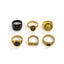 Punk Geometric Skull Crystal Alloy Ring Set - 6 Pieces