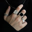 Punk Hip Hop Vintage Geometric Metal Ring Set - Four Piece Collection