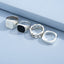 Punk Hip Hop Vintage Geometric Metal Ring Set - Four Piece Collection