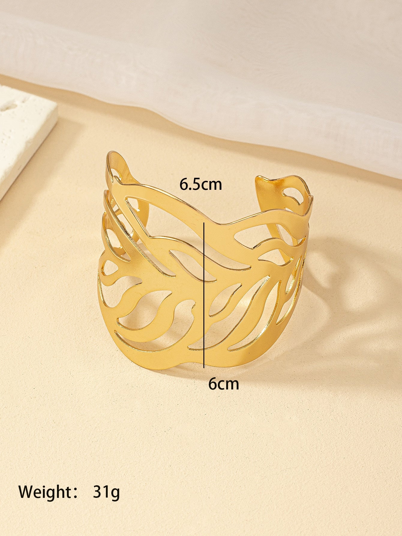 Punk Leaves Alloy Plating Gold Plated Women's Bangle