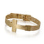 Punk Modern Cross Titanium Steel 18K Gold Plated Men's Mesh Strap Chain Bracelet