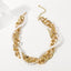 Punk Vintage Pearl Alloy Criss Cross Layered Women's Necklace