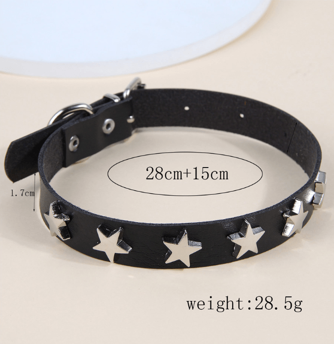 Punk Style Pentagram PU Leather Women's Choker Necklace