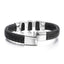 Punk Skull Stainless Steel Leather Men's Bracelet with Titanium Magnet Buckle