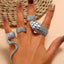 Punk Cobra Alloy Plated Women's Ring Set - 4 Pieces Vintage Hip Hop Style